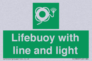 Lifebuoy with line and light